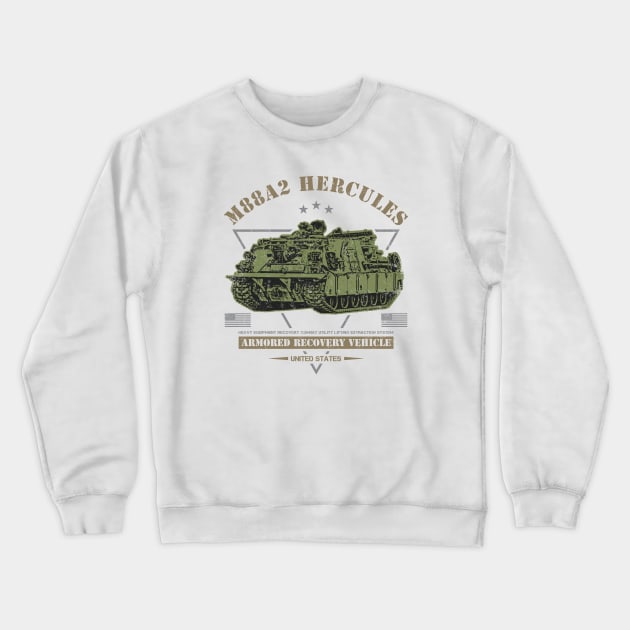 M88A2 Hercules - M88 Recovery Vehicle Crewneck Sweatshirt by Military Style Designs